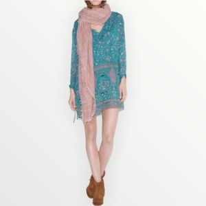 Zadig & Voltaire Roma Blue Long Sleeve Pattern Dress